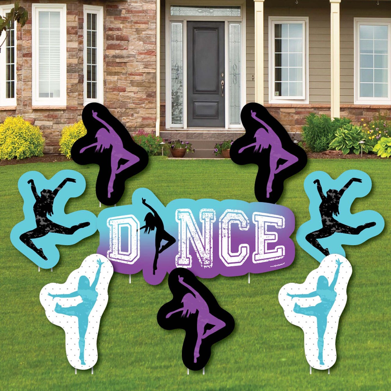 Big Dot of Happiness Must Dance to the Beat - Dance - Yard Sign and Outdoor Lawn Decorations - Dance Party or Birthday Party Yard Signs - Set of 8